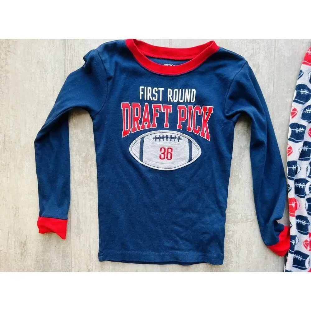 FIRST ROUND DAFT PICK 2 Piece Cotton & Fleece Pajama Set Pjs Sleep Football 6